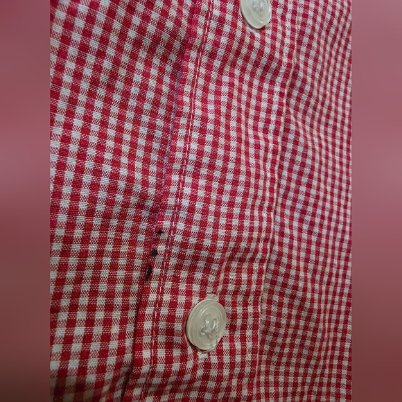 Mili Designs Vintage Women's Gingham Jewel Heart Button Down Shirt Size Medium - Picture 3 of 10